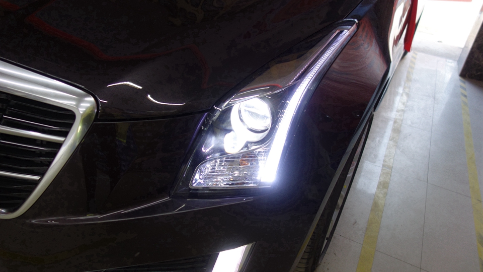凯迪拉克ATSL车灯改装欧司朗破晓者套装，改装双光透镜、LED大灯升级-7