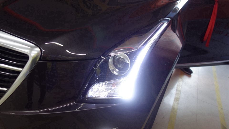 凯迪拉克ATSL车灯改装欧司朗破晓者套装，改装双光透镜、LED大灯升级-12