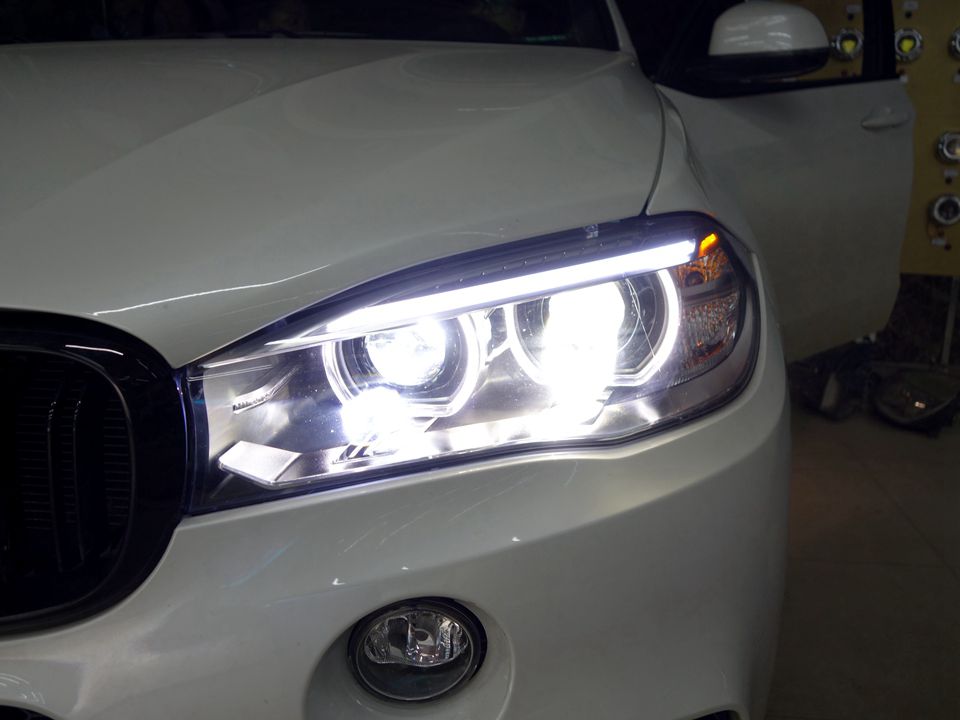 宝马X5改灯，改装LED双光透镜+鹰眼雾灯，大灯改装升级外观与车灯同步提升-8