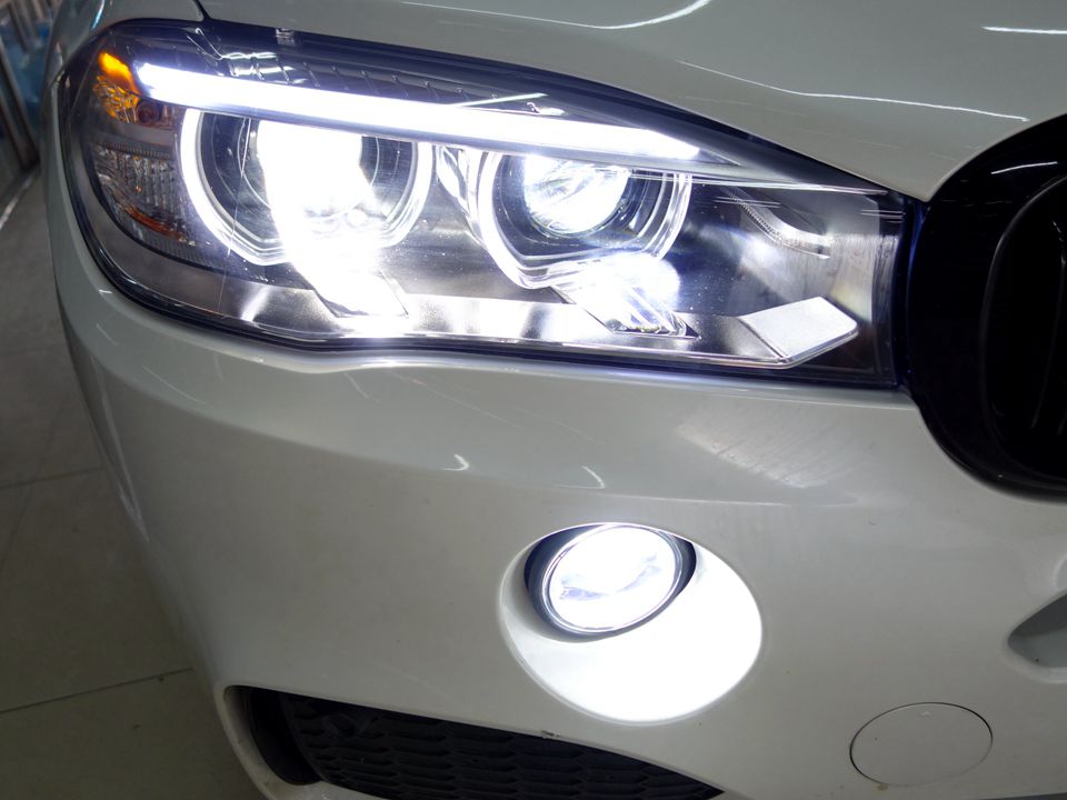 宝马X5改灯，改装LED双光透镜+鹰眼雾灯，大灯改装升级外观与车灯同步提升-18